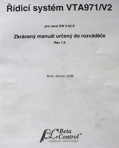 Schema zapojení výtahu