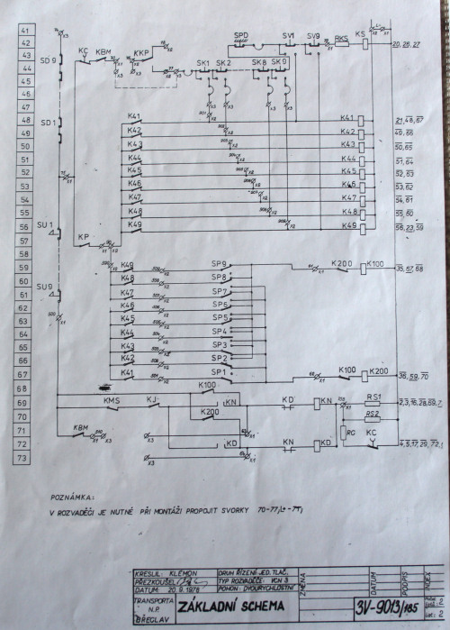 Schema zapojen vtahu